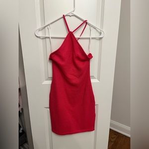 SHEIN Halter Pink Mini Dress